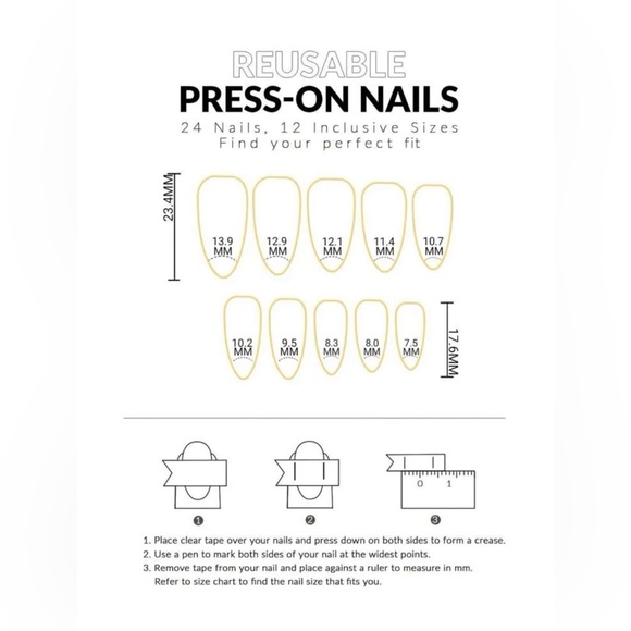 NWT 24pcs Royal Blue Press on Nails - almond shaped - Picture 4 of 5